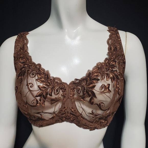 HP! Soma Brown Lace Underwire Bra 34G - Picture 3 of 6